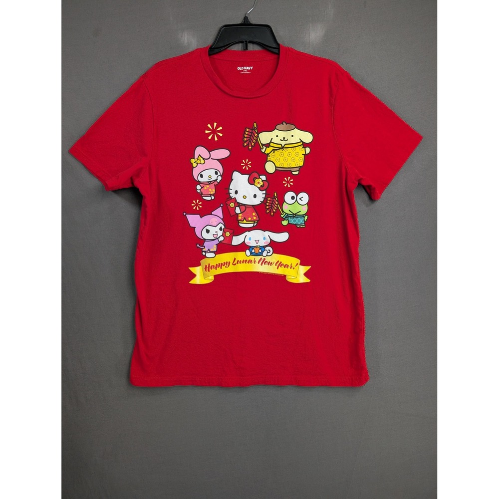 Old Navy Hello Kitty Sanrio Happy Lunar New Year Robbie Red T-Shirt L Tall 8261